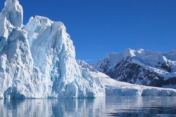 A glacier in Antarctica.