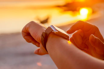 Person using an Apple watch for digital health monitoring