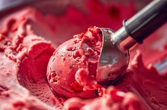 Cool off with strawberry ice cream.