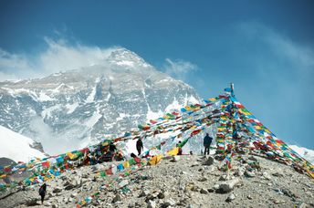 Mt Everest base camp in Nepal.