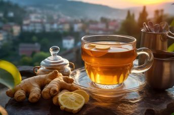 Drinking ginger tea with lemon is good for your health.