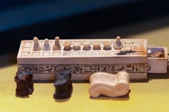 Ancient Egyptian board game Senet at the Egyptian museum.