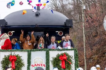 The Santa train delivering gifts in 2023.