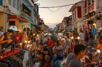 Night market in Phuket old town, Thailand.