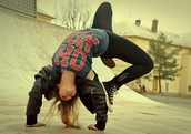 Break dancing girl.