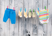 baby clothes on a clothes line