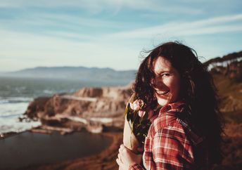 A happy woman living the good life