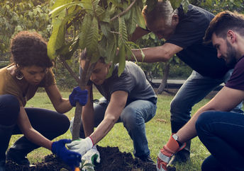 Volunteers donate their time to environmental causes.