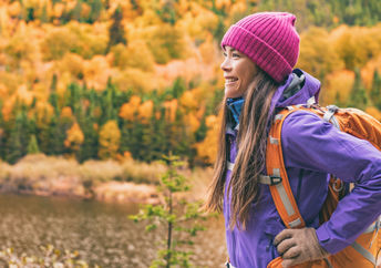 girl on laybag