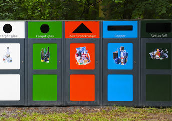 Recycling bins in Sweden