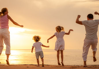 Family time at the beach