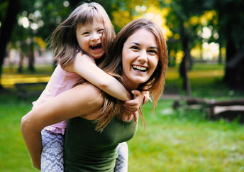 Mother-daughter moment.