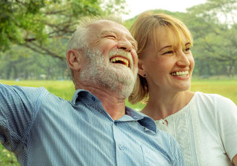 Senior couple having fun together