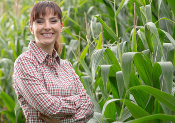 Young woman farming