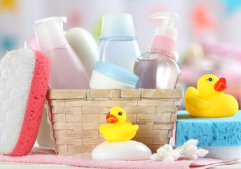 Baby bath care.