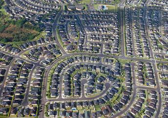 Ariel view of neighborhood.