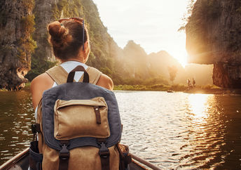 Woman traveling in Vietnam.