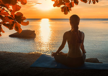 Woman meditating.