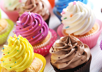 Selection of enticing cupcakes