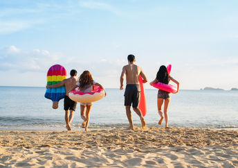 Playing at the beach.