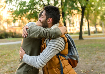 Two friends Hugging.