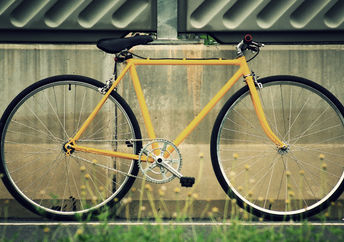 Yellow bicycle.