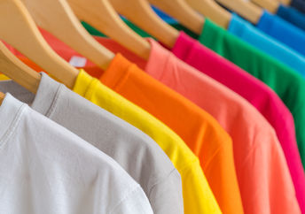 Colorful T-shirts.