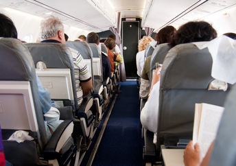 The interior of the aircraft.