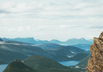 Walking on a cliff.