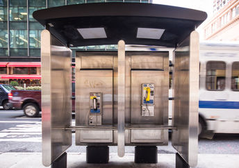 Payphones in New York.