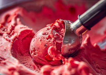 Cool off with strawberry ice cream.