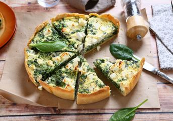 Enjoy spinach and feta quiche for brunch or dinner.