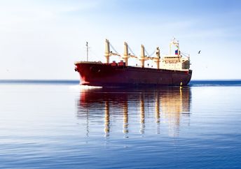 A conventional cargo ship that can be retrofitted with Wind Wings.