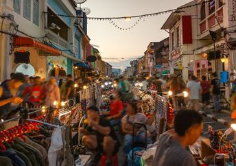 Night market in Phuket old town, Thailand.