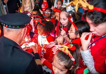 Children going on the fantasy flight to the North Pole.