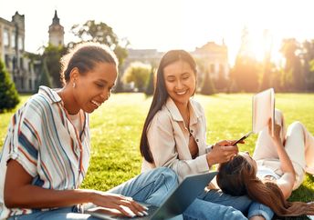 Reading in the park.