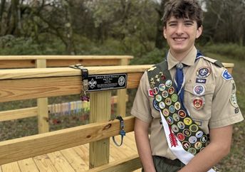 Benji Barry at the Reagan’s Rainbow Bridge dedication.