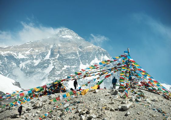 Mt Everest base camp in Nepal.