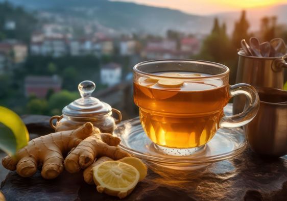 Drinking ginger tea with lemon is good for your health.