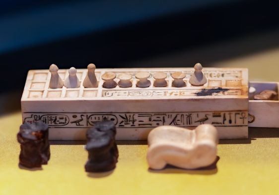 Ancient Egyptian board game Senet at the Egyptian museum.