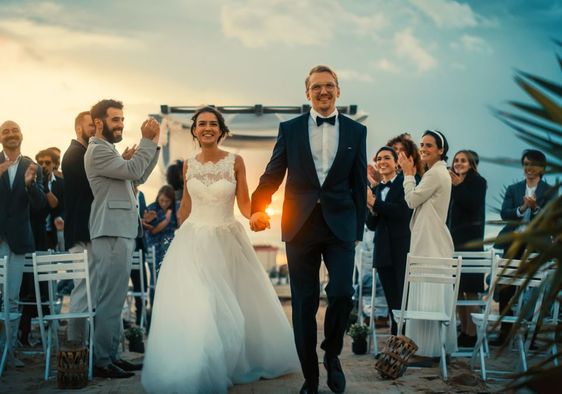 Micro-wedding on the beach.