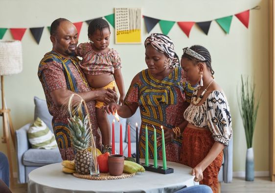 Family celebrating Kwanza.