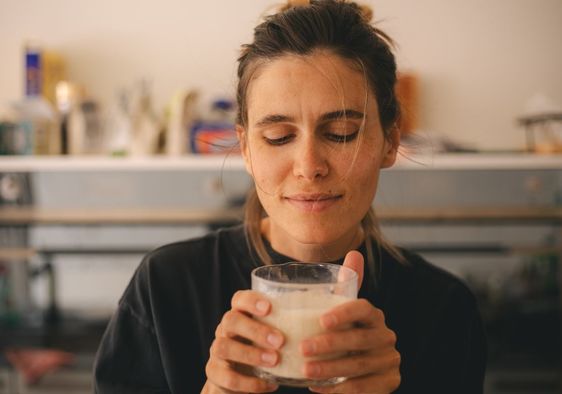 Enjoying a cup of warm milk before bed helps you sleep better.