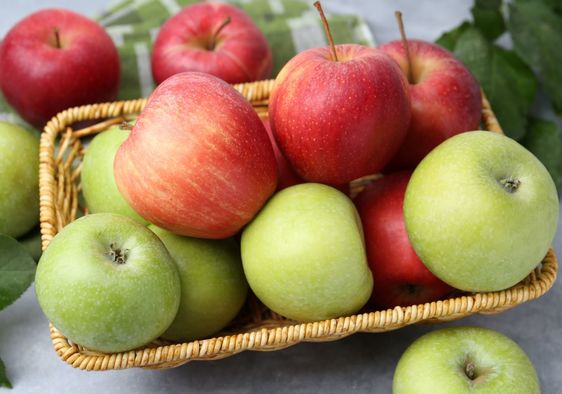 Different colored apples are all good for your health.