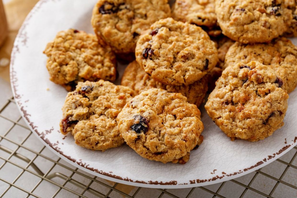 Oat and cranberry breakfast cookies.