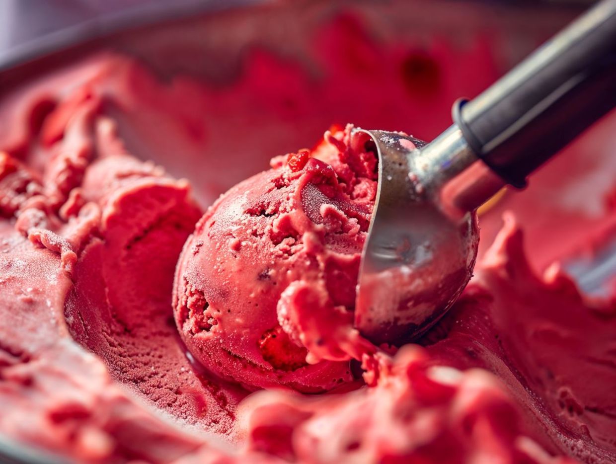 Cool off with strawberry ice cream.