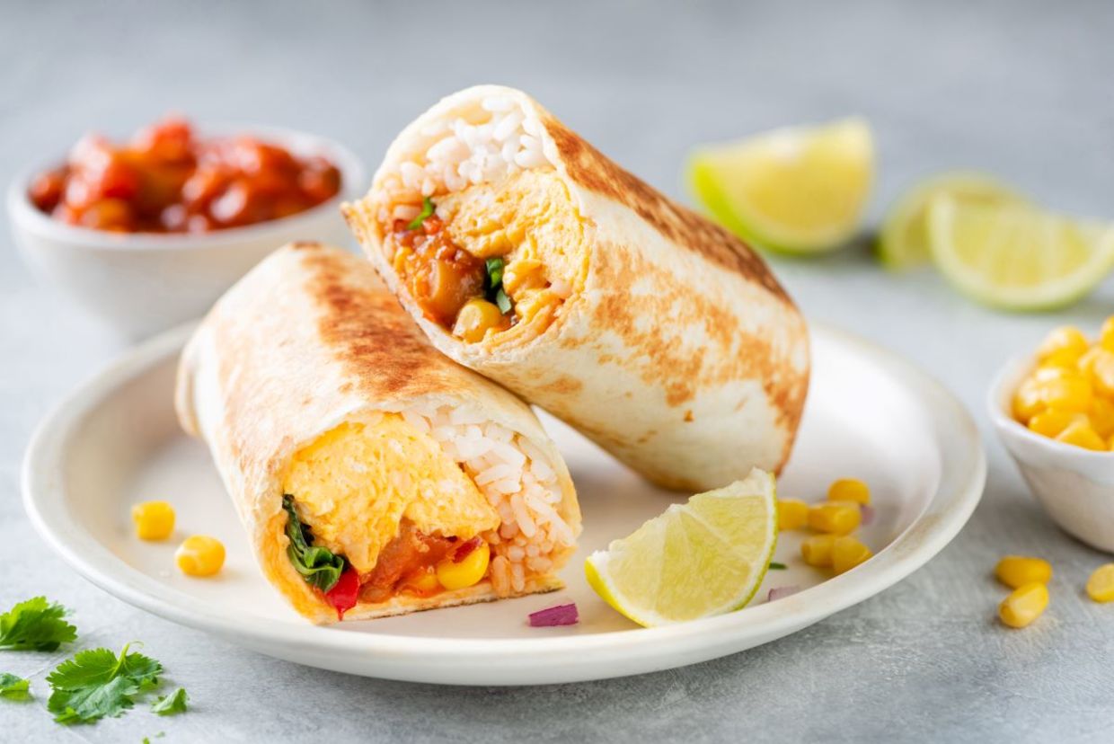 Breakfast burritos are great for breakfast or brunch.