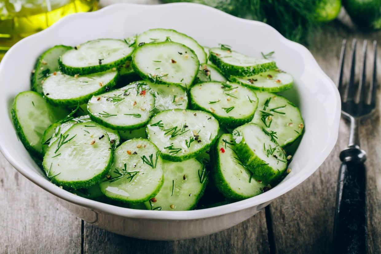 Cucumber salad with dill.