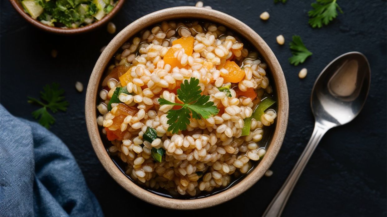 A side dish made with barley and vegetables