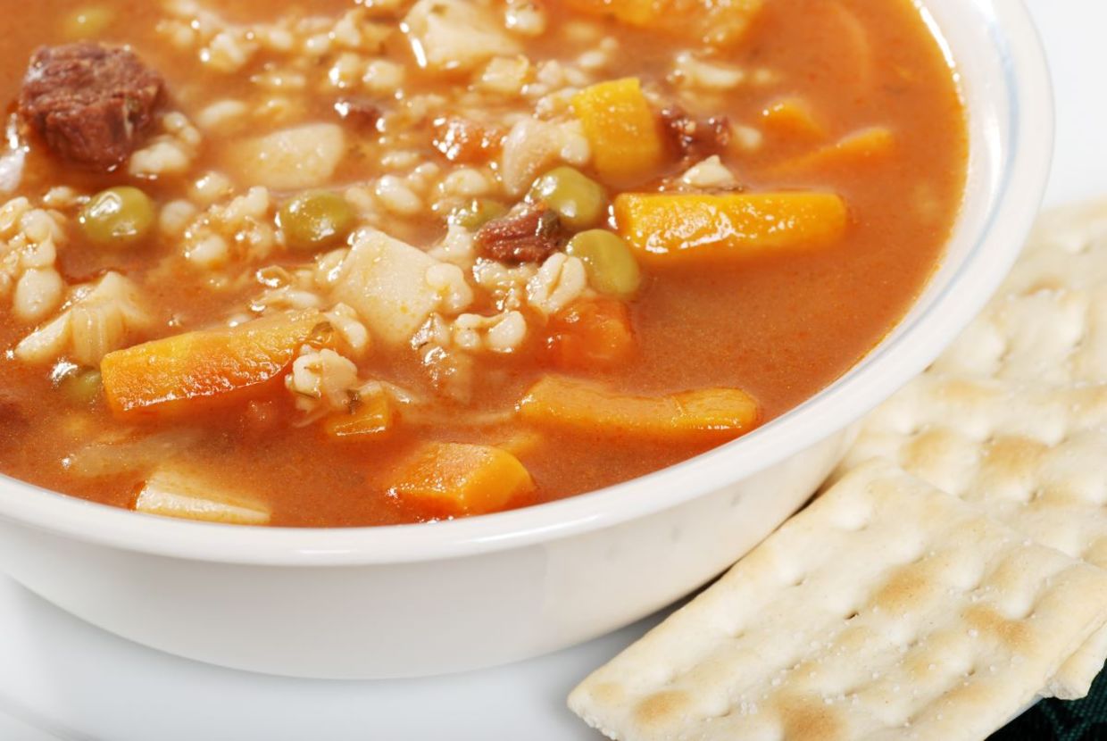 Beef barley soup.